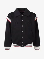 Bomber in Jersey Con Logo Nero GCDS (1)