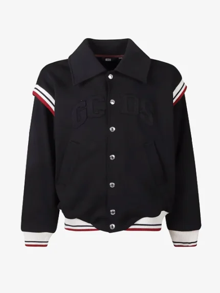 Bomber in Jersey Con Logo Nero GCDS (1)