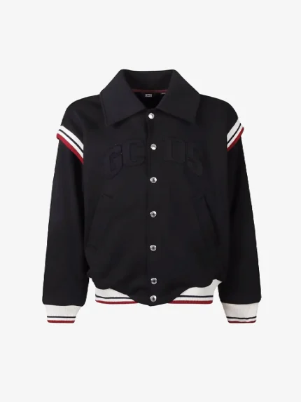 Bomber in Jersey Con Logo Nero GCDS (2)