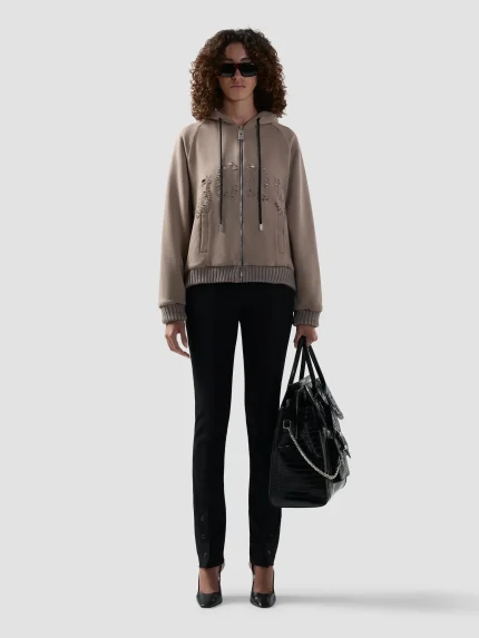 Felpa GCDS Con Cappuccio E Full Zip Con Maniche Raglan E Logo (5)