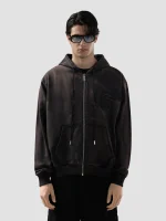 Felpa GCDS Con Cappuccio E Zip Effetto Scolorito (3)