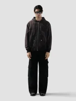 Felpa GCDS Con Cappuccio E Zip Effetto Scolorito (4)