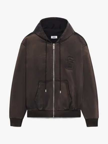 Felpa GCDS Con Cappuccio E Zip Effetto Scolorito (5)