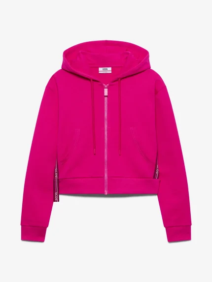 Felpa GCDS Con Cappuccio Full Zip Con Bande Logo (4)