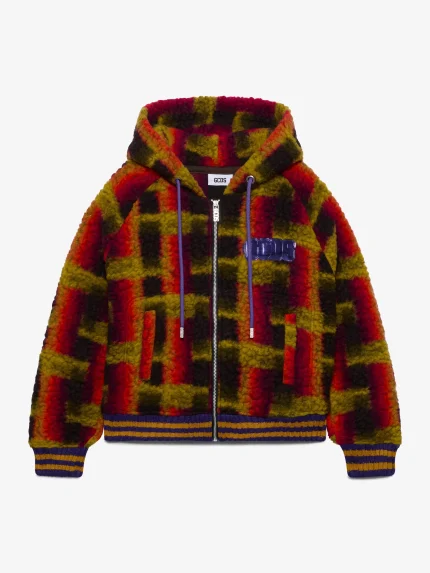 Felpa GCDS Con Cappuccio in Teddy Con Full Zip (6)
