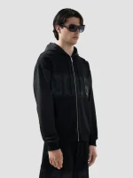 Felpa GCDS Con Zip Integrale in Nylon Mix Con Logo a Fascia (2)