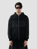Felpa GCDS Con Zip Integrale in Nylon Mix Con Logo a Fascia (3)
