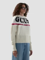 Felpa GCDS Corta Con Cappuccio in Maglia Con Logo (2)
