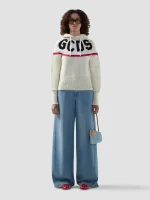Felpa GCDS Corta Con Cappuccio in Maglia Con Logo (4)
