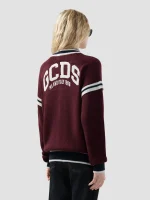 Maglia GCDS Cardigan College Logo Lounge Bordeaux (1)