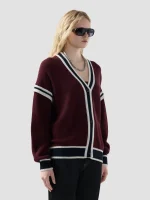 Maglia GCDS Cardigan College Logo Lounge Bordeaux (2)