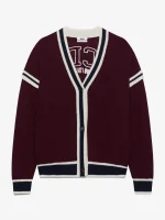 Maglia GCDS Cardigan College Logo Lounge Bordeaux (5)