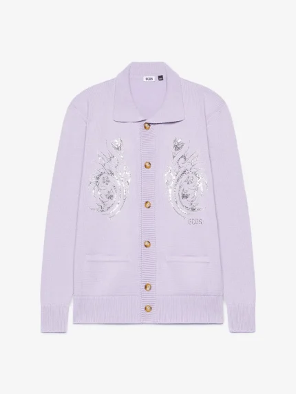Maglia GCDS Cardigan Con Bottoni E Fiori Tribali (2)