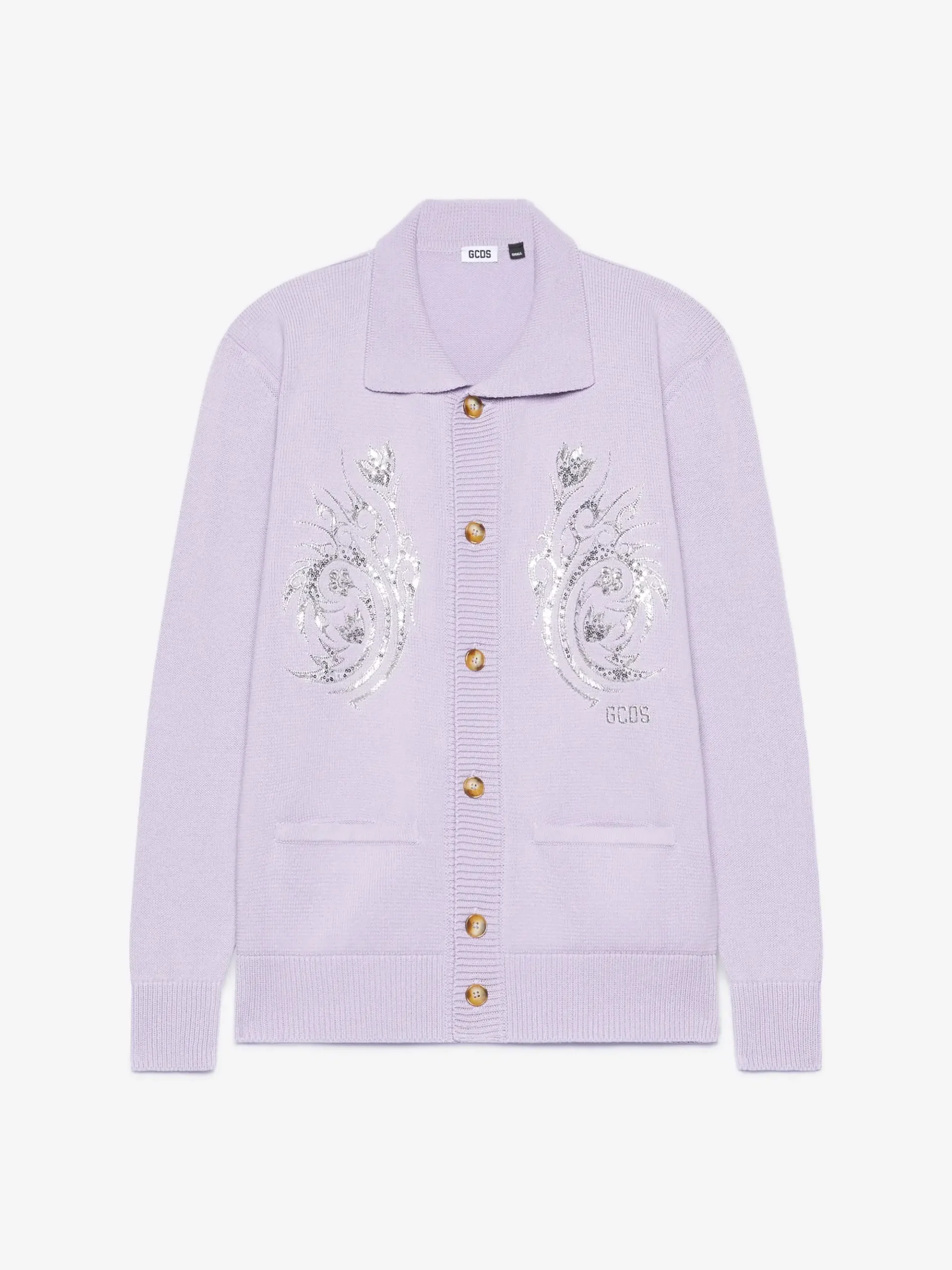 Maglia GCDS Cardigan Con Bottoni E Fiori Tribali (2) Maglia GCDS Cardigan Con Bottoni E Fiori Tribali (2)