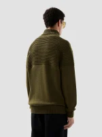 Maglia GCDS Dolcevita a Coste Ottoman Verde Militare (1)