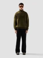 Maglia GCDS Dolcevita a Coste Ottoman Verde Militare (4)