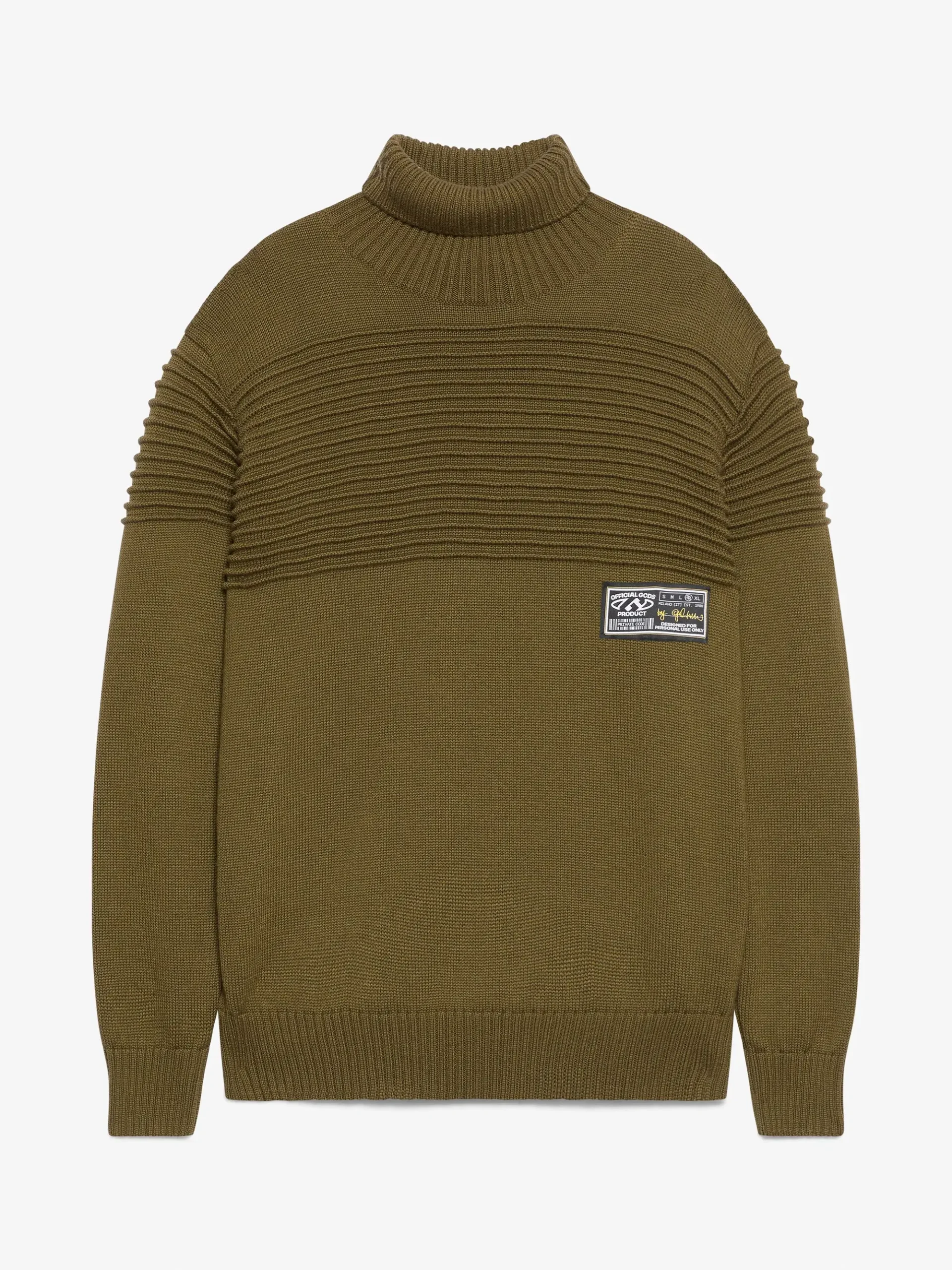 Maglia GCDS Dolcevita a Coste Ottoman Verde Militare (5) Maglia GCDS Dolcevita a Coste Ottoman Verde Militare (5)