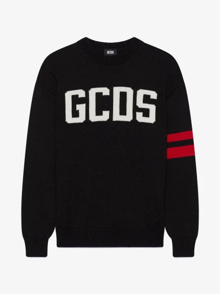 Maglia GCDS Maglione Regular Logo Nera (2)