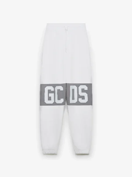 Pantaloni Tuta Band Logo Bianco GCDS (1)