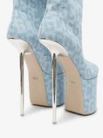 Pole Gcds Monogram Denim Boots (1)