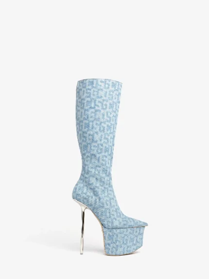 Pole Gcds Monogram Denim Boots (3)