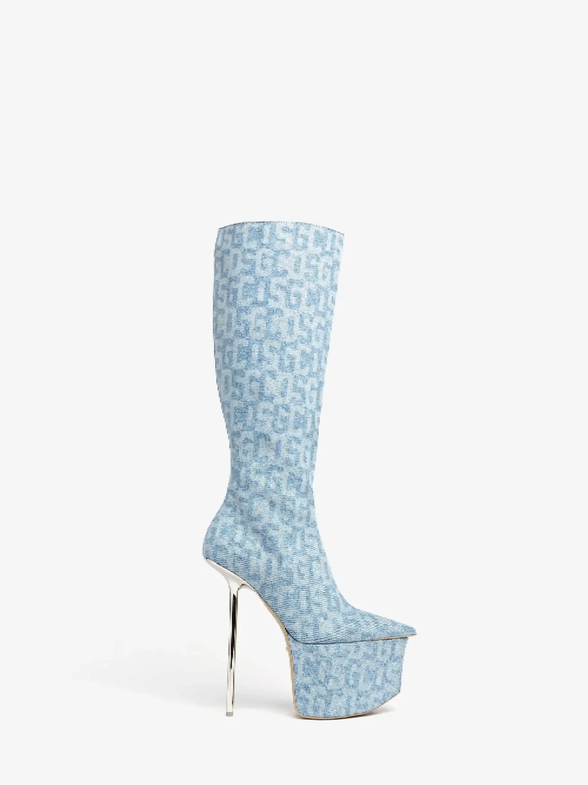 Pole Gcds Monogram Denim Boots (3) Pole Gcds Monogram Denim Boots (3)