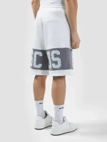Shorts Tuta Con Band Logo Bianco Gcds (1)