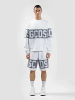 Shorts Tuta Con Band Logo Bianco Gcds (4)