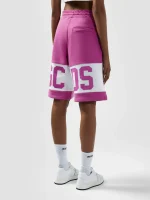 Shorts Tuta Con Band Logo Fucsia Gcds (1)