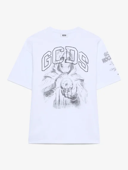 T Shirt Con Stampa Gotica Bianco Gcds (5)