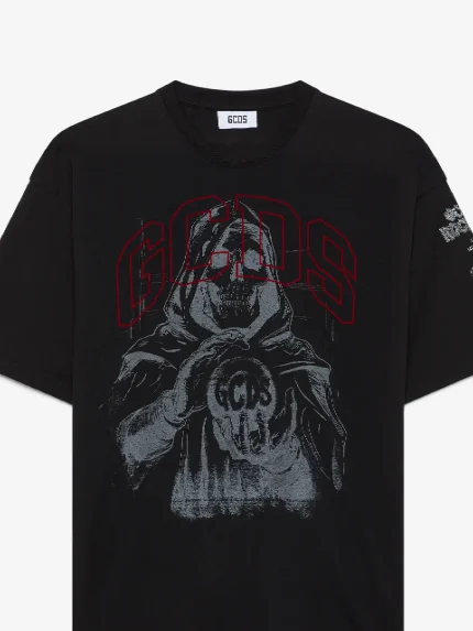 T Shirt Con Stampa Gotica Gcds