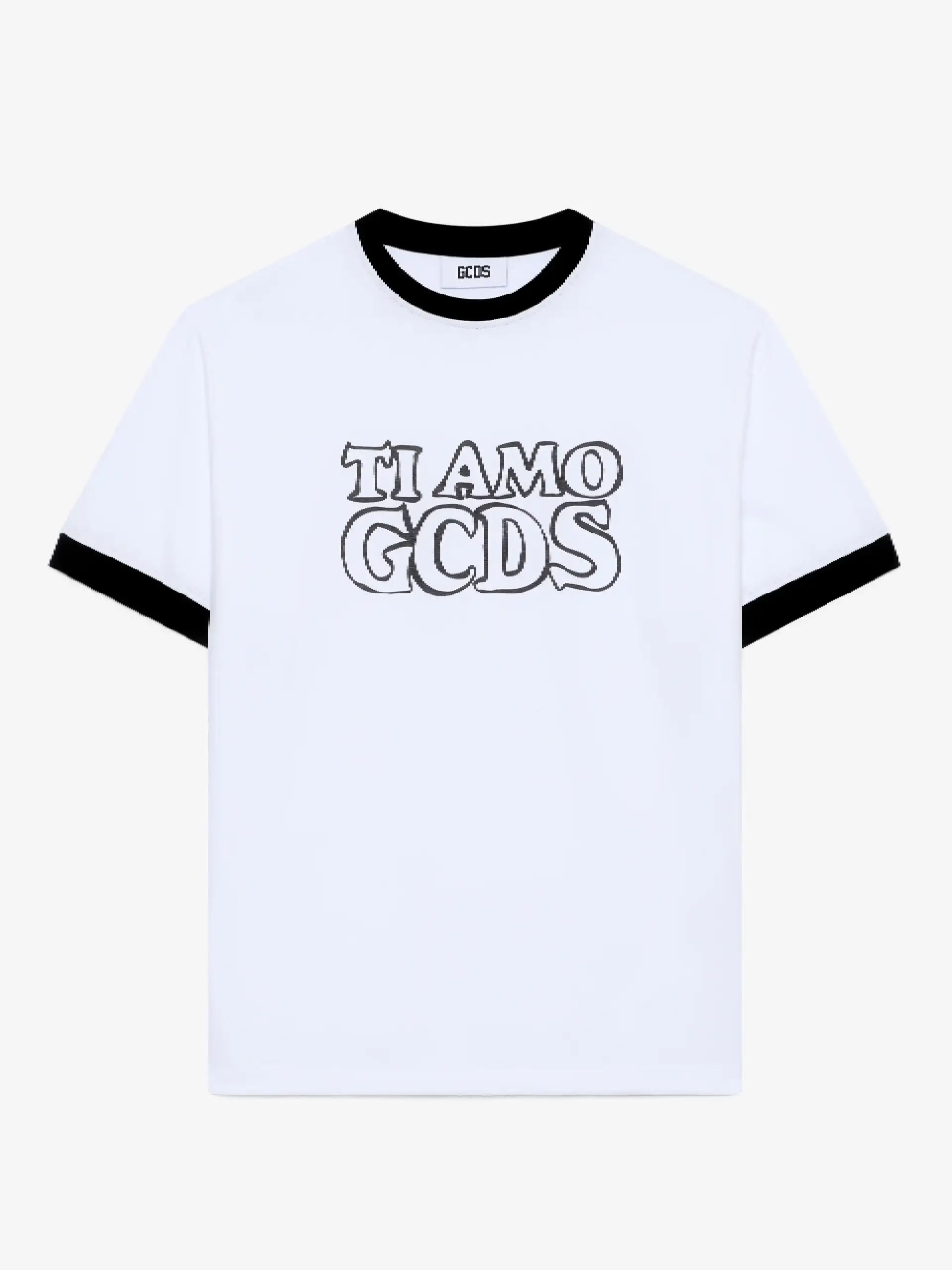 T Shirt Logo Ti Amo Gcds Outlined Bianco (2) T Shirt Logo Ti Amo Gcds Outlined Bianco (2)