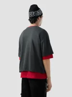 T Shirt over Con Logo Solarizzato Grigio Scuro Gcds (1)