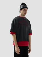 T Shirt over Con Logo Solarizzato Grigio Scuro Gcds (2)