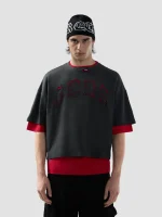 T Shirt over Con Logo Solarizzato Grigio Scuro Gcds (3)