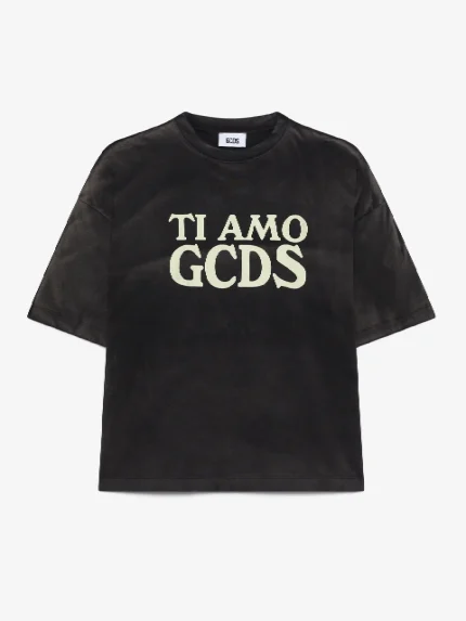 T Shirt over Con Stampa Grezza Ti Amo Gcds (2)