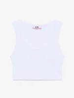 Top Mini a Costine Logo Lounge Bianco GCDS (1)