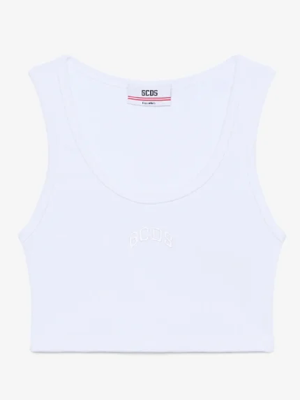 Top Mini a Costine Logo Lounge Bianco GCDS (2)
